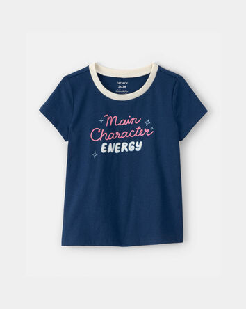 Tout-petit fille - T-shirt &agrave; imprim&eacute; &laquo;Main Character Energy&raquo; - Bleu, 