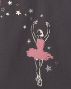 Girls Ballerina Long-Sleeve Graphic Tee - Black, image 2 of 3 slides