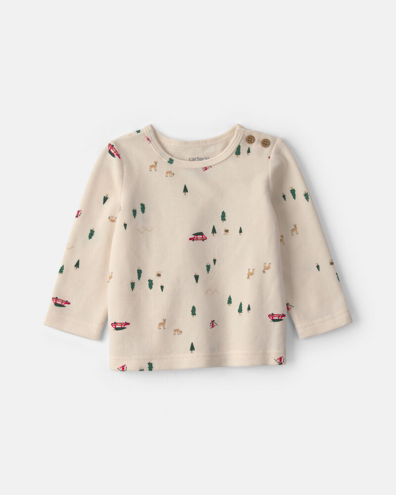 Baby Girl 3-Piece Christmas Tree Long-Sleeve Sweater Dress Set - Red/Cream, image 3 of 6 slides