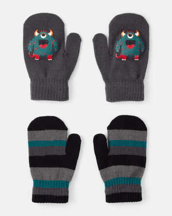 Garçons - 2 paires de mitaines en tricot KOMBI – Garçon, 