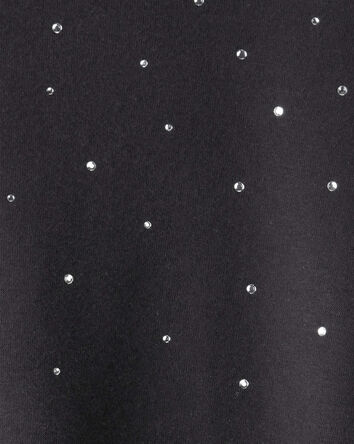 Girls Rhinestone Pullover Sweatshirt - Black, 