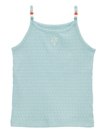 Toddler Floral Ribbed Tank Top, 