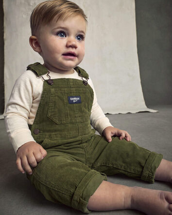 Baby Corduroy Overalls - Olive Green, 