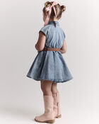 Toute-petit fille - Robe Avenue Twirl&trade; en denim au d&eacute;lav&eacute; Avenue - Bleu, image 5 sur 6 diapositives