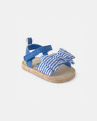 Baby Girl Striped Sandals - Blue, image 1 of 6 slides