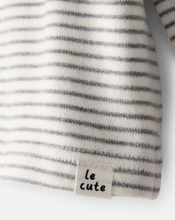 Baby Boy Long-Sleeve Striped Hooded Top - Grey, 