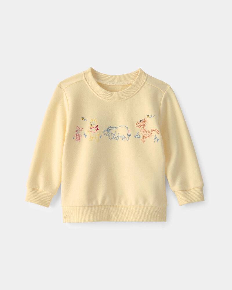 Baby Disney&copy; Winnie the Pooh Embroidered French Terry Long-Sleeve Pullover Sweatshirt - Yellow, image 6 of 7 slides