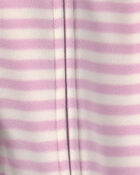 Baby Girl 2-Pack Birds Striped Fleece 2-Way Zip Sleepers - Pink, image 4 of 6 slides