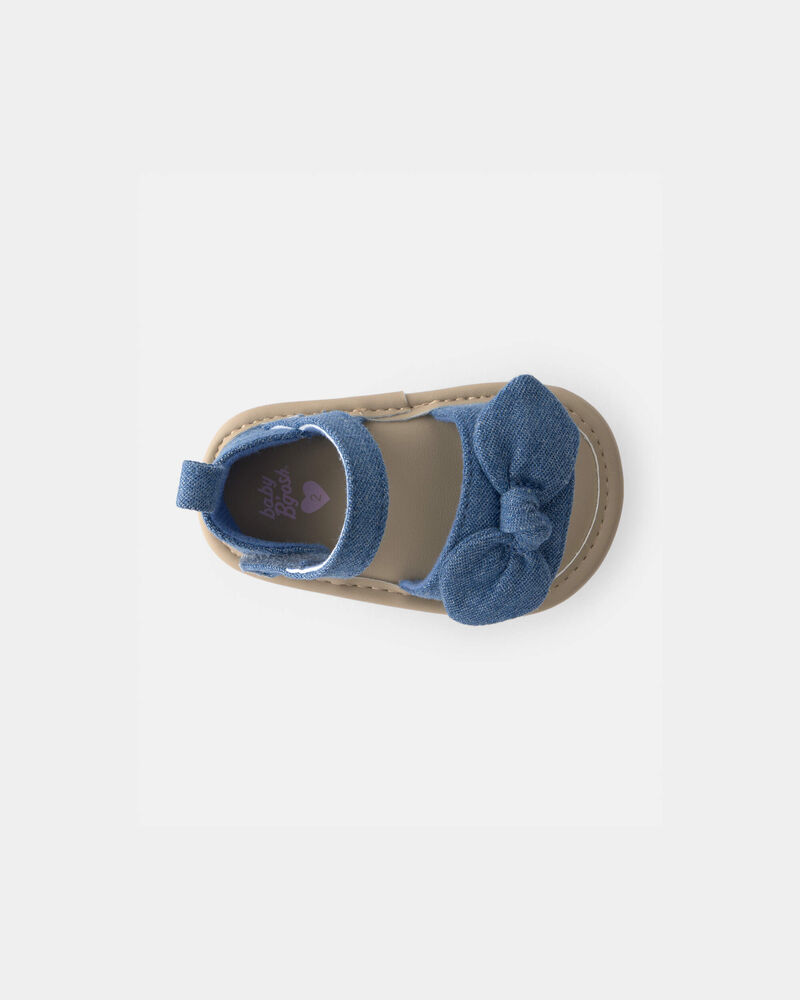 Baby Girl Bow Sandals - Blue, image 4 of 6 slides