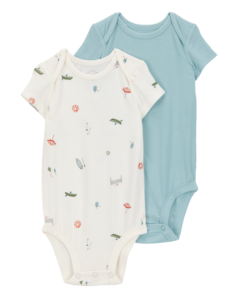 Baby 2-Pack PurelySoft Short-Sleeve Bodysuits, image 1 of 6 slides