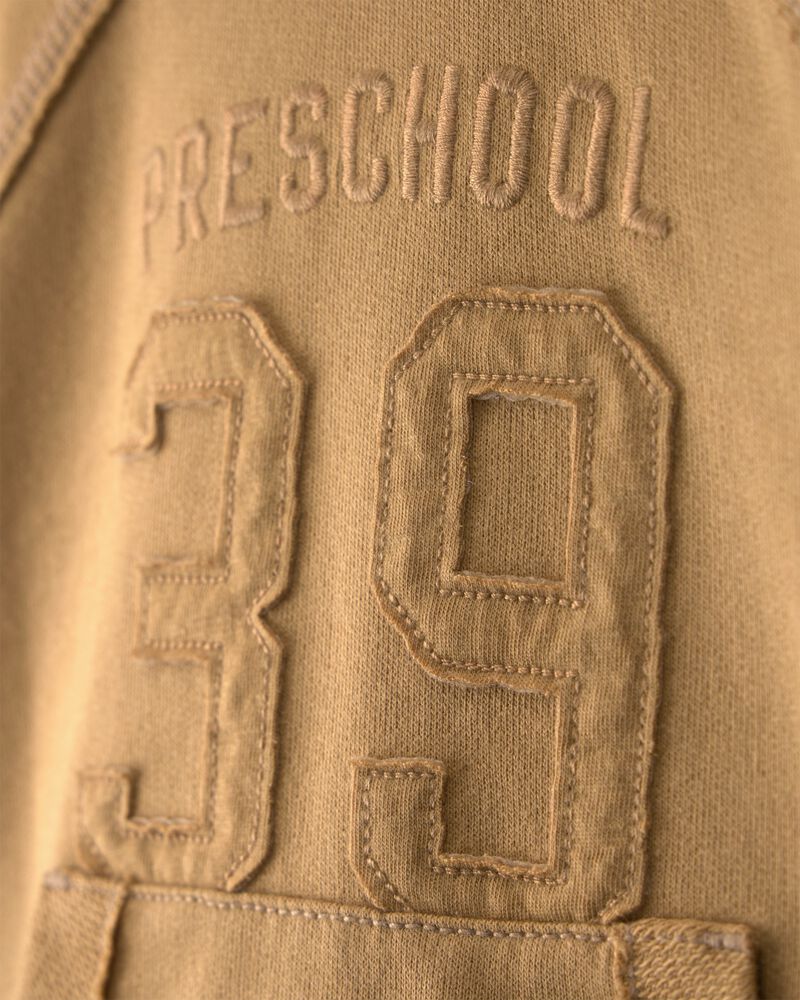 Toddler Boy Varsity French Terry Hoodie - Brown, image 2 of 4 slides