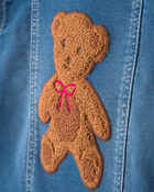 Toute-petit fille - Blouson en denim &agrave; appliqu&eacute; d&rsquo;ourson &ndash; D&eacute;lav&eacute; moyen, image 3 sur 5 diapositives