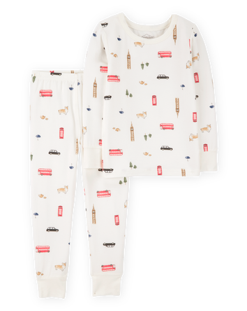 Toddler London Print PurelySoft Snug Fit Cotton 2-Piece Pyjamas, 