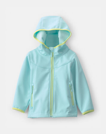Toddler Girl Water-Activated Rain jacket- Azure, 