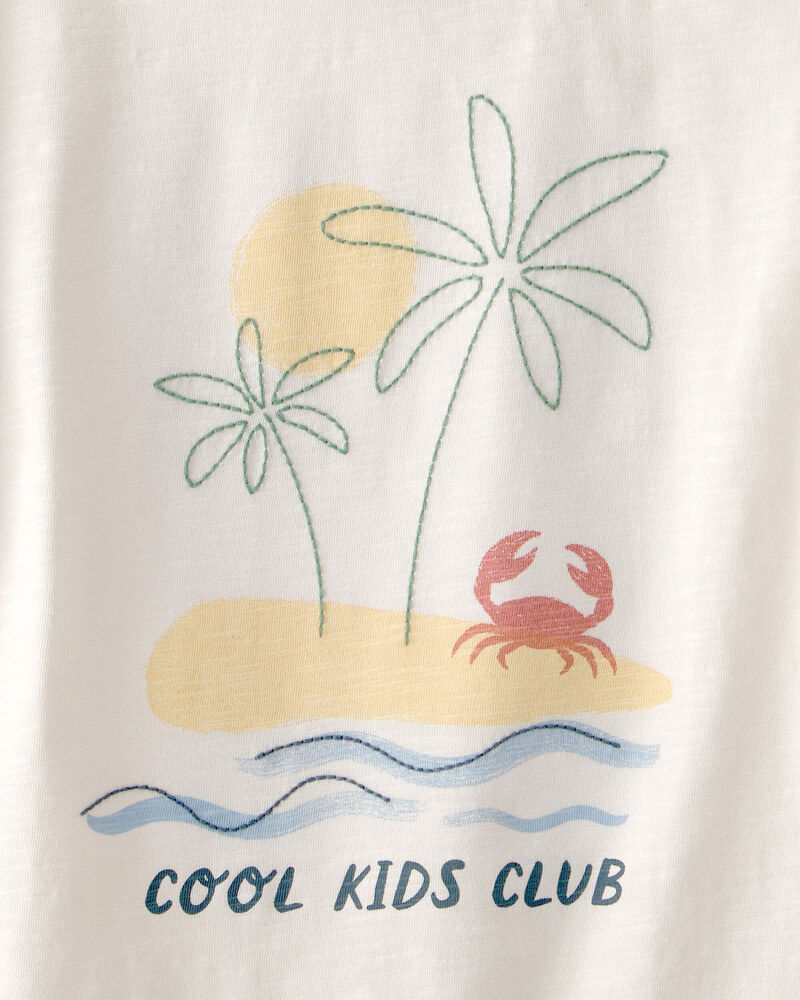 Kid Organic Cotton Tee in Beach Print, image 3 of 4 slides