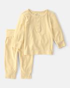 Baby 2-Piece Long-Sleeve Top & Pant Set - Yellow, image 1 of 6 slides