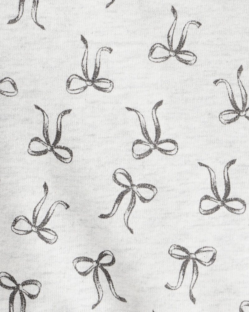 Baby Girl Bow Print Long-Sleeve Tee & Pant Set - Grey, image 2 of 3 slides