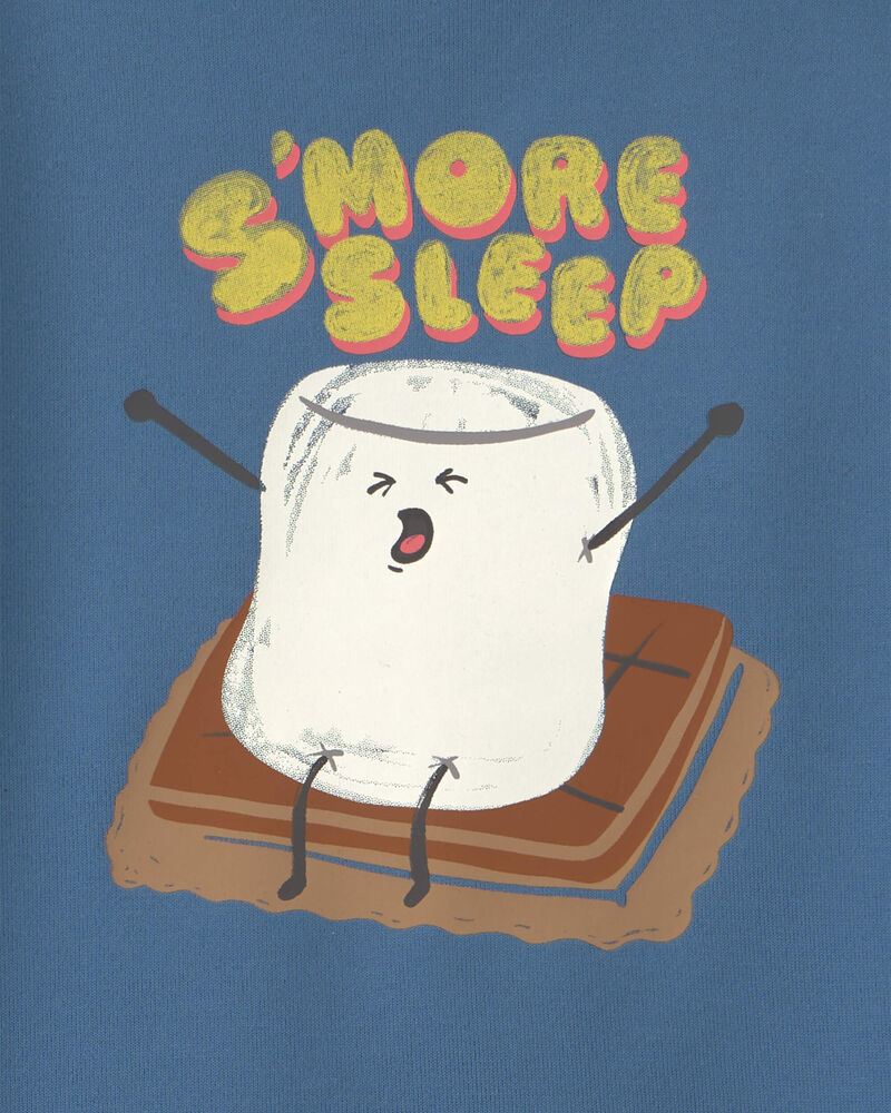 Toddler Boy 2-Piece 'S'More Sleep' Fleece Snug Fit Pyjama Set - Blue, image 4 of 6 slides