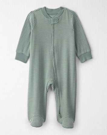 Baby Organic Cotton Ribbed Sleeper in Stripes, 