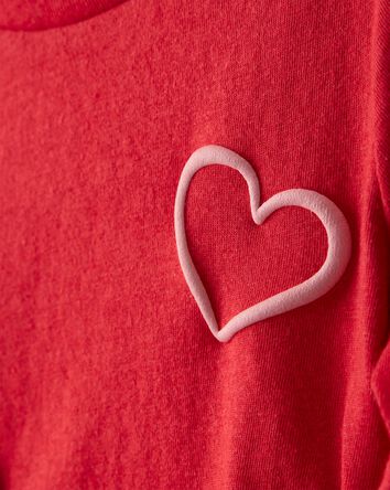 Tout-petit fille - T-shirt &agrave; manches longues &agrave; imprim&eacute; de c&oelig;ur de Saint-Valentin - Rouge, 