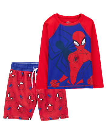 Kid 2-Piece Spider-Man Rashguard & Swim Trunk Set, 