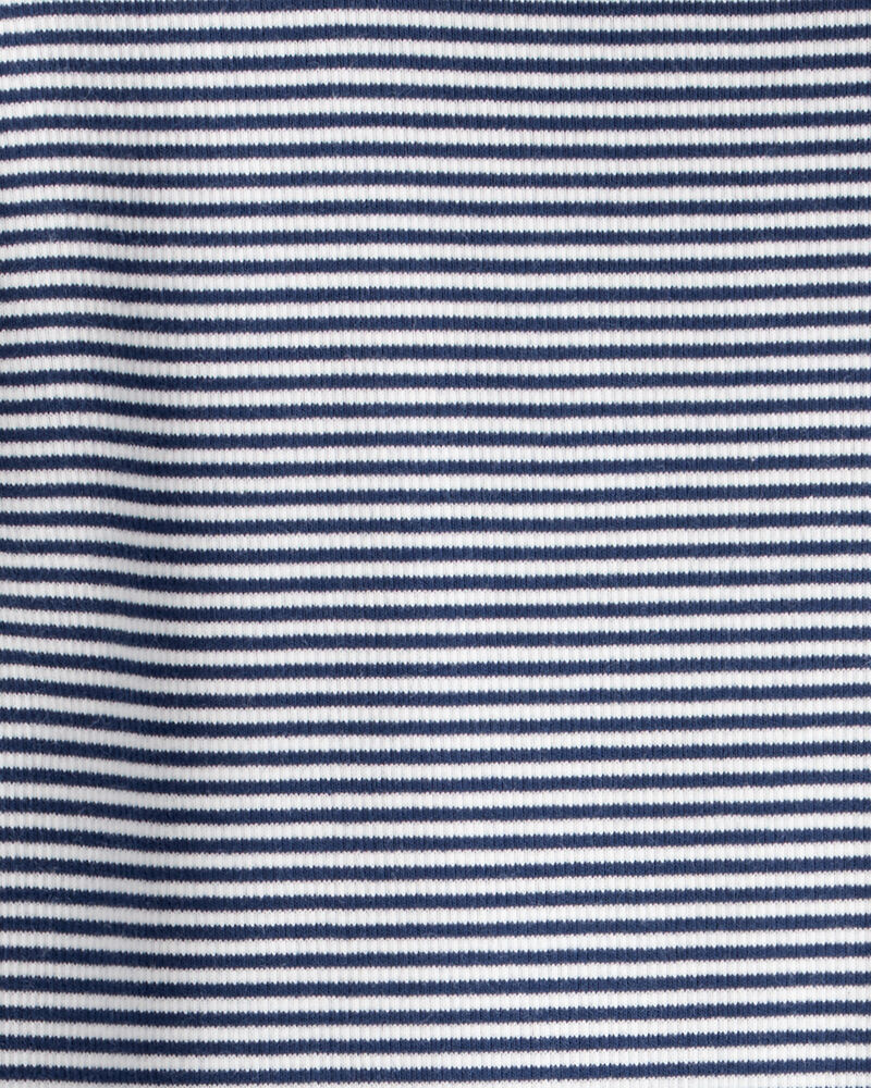 Kid Mock Neck Striped Long-Sleeve Top - Navy, image 2 of 3 slides
