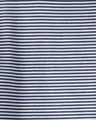 Kid Mock Neck Striped Long-Sleeve Top - Navy, image 2 of 3 slides