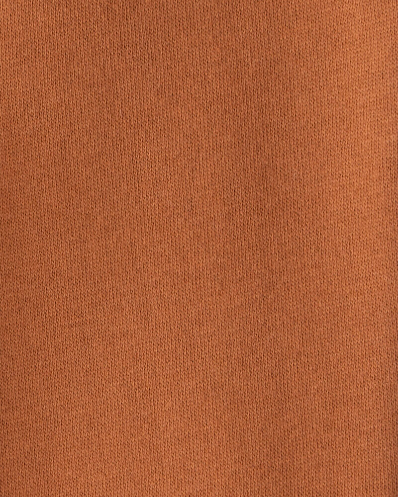 Toddler Boy Solid Fleece Cotton Jogger - Brown, image 5 of 6 slides
