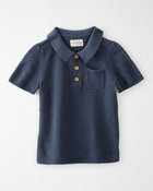 Toddler Organic Cotton Crotchet Knit Polo Shirt, image 1 of 4 slides