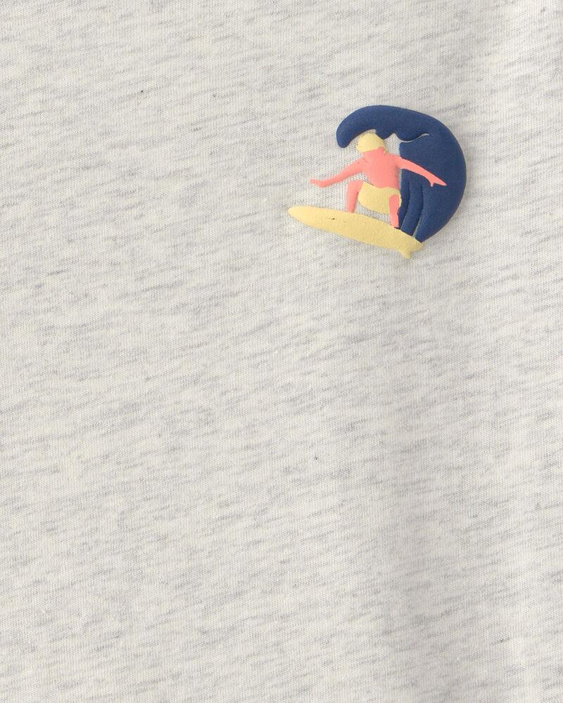 Tout-petit gar&ccedil;on - T-shirt &agrave; imprim&eacute; de surfeur - Gris, image 3 sur 3 diapositives