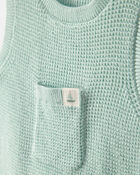 Baby Crochet Bubble Romper - Green, image 2 of 4 slides