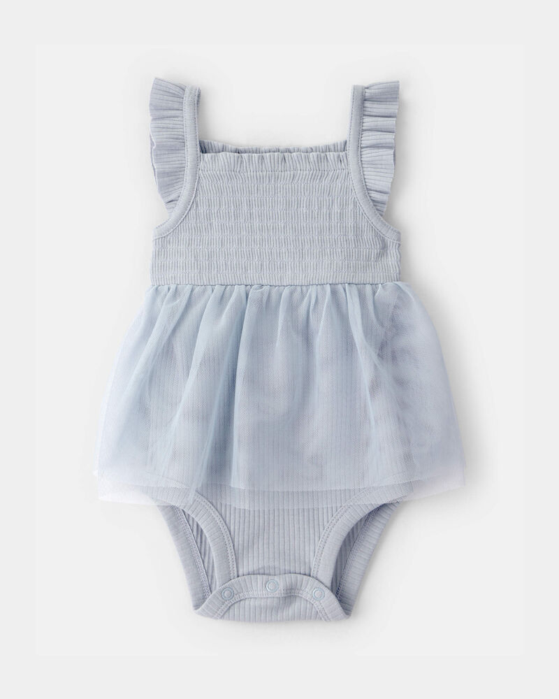 Baby Girl Ruffle Sleeveless Tutu Romper - Blue, image 1 of 3 slides