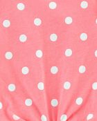 Polka Dot Tie-Front Jersey Tee, image 2 of 2 slides