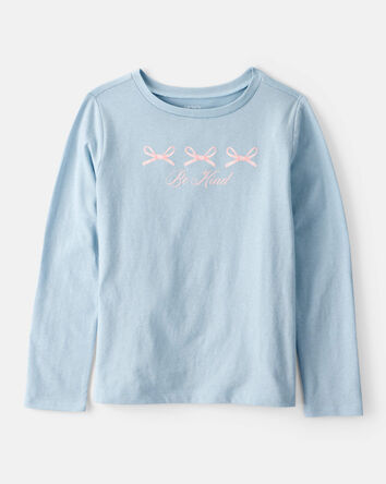 Filles - T-shirt à manches longues imprimé d'un nœud – Bleu, 