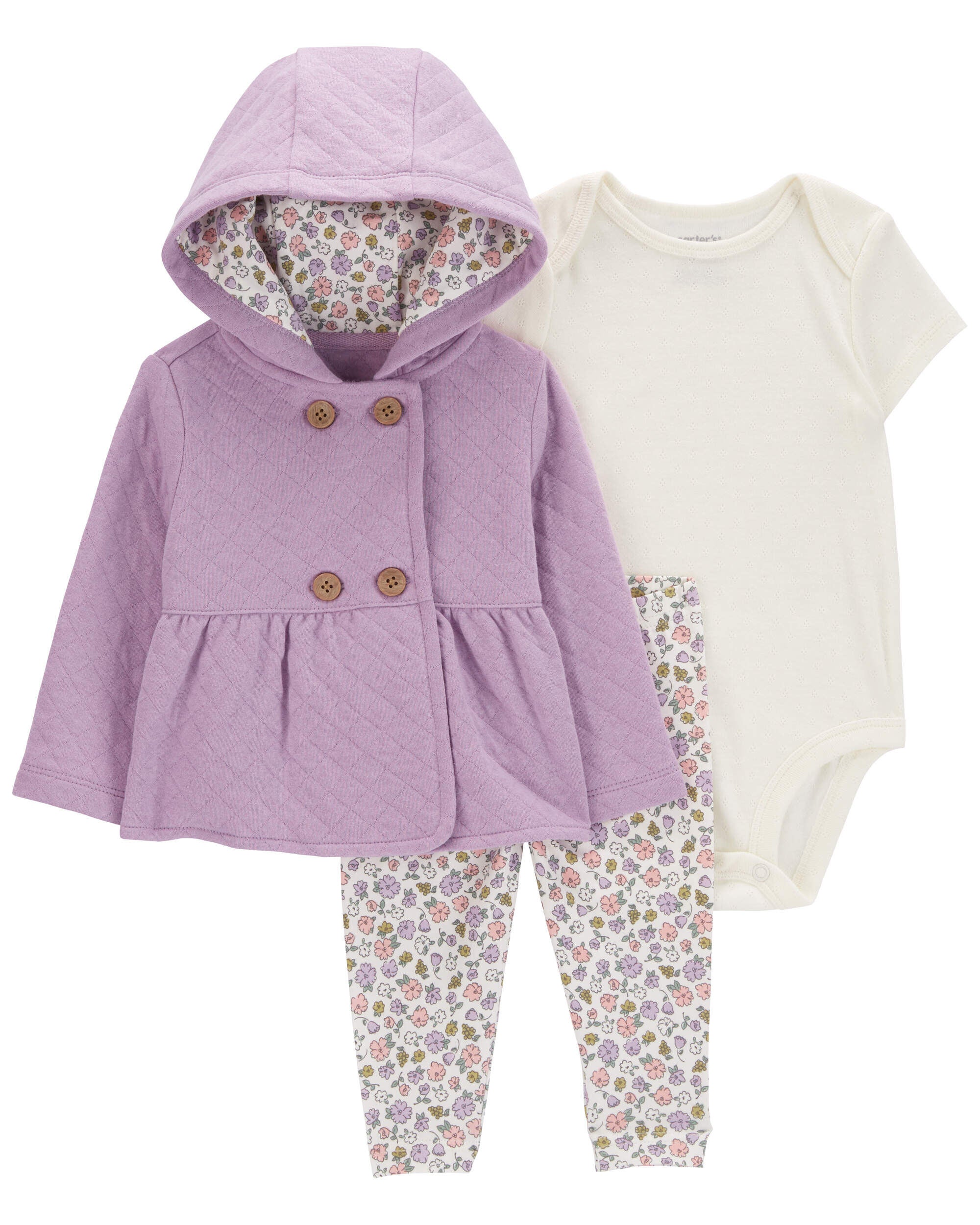 Baby Girls Baby 3 Piece Floral Little Jacket Set 6M Carter s