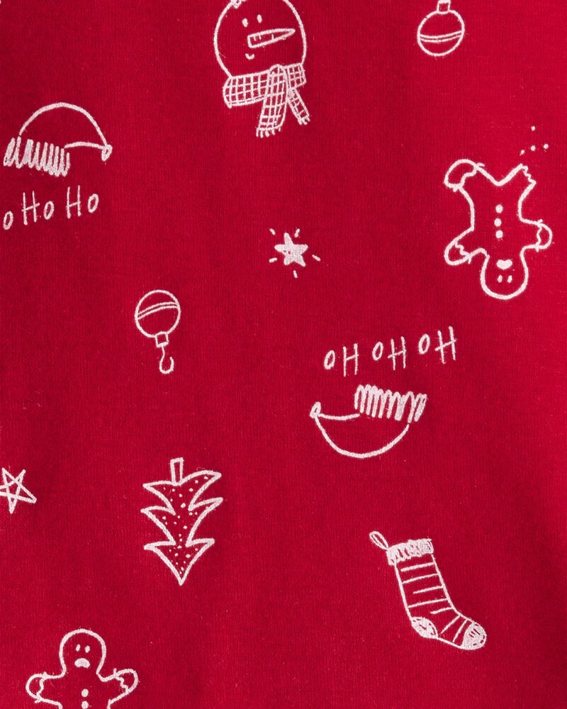 Toddler Christmas 100% Cotton Snug Fit 2-Piece Pyjamas - Red, image 3 of 4 slides