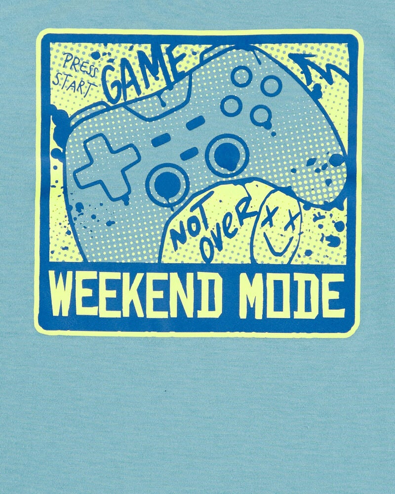 Kid Gaming Cotton Blend Long-Sleeve Tee - Blue, image 2 of 3 slides