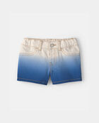Baby Girl Ombre Twill Shorts - Blue/Ivory, image 1 of 4 slides