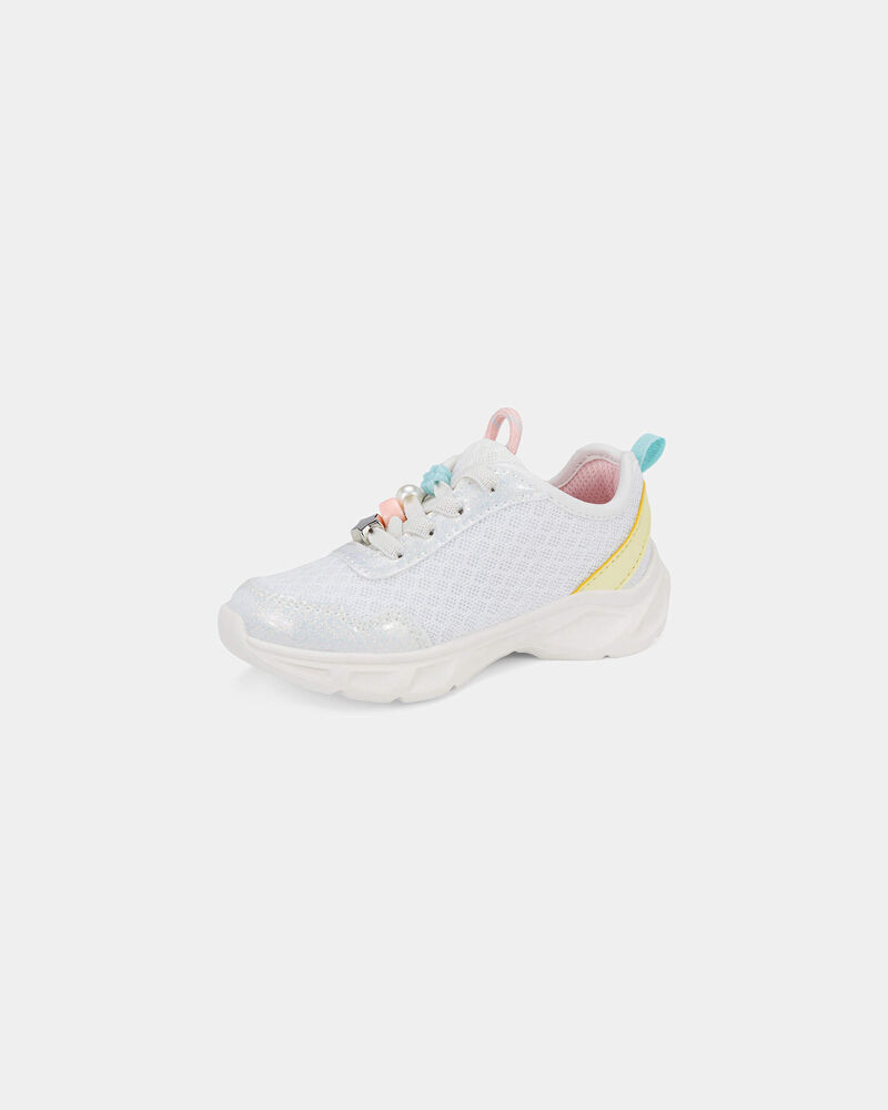 Tout-petit fille - Chaussures de sport &agrave; breloques sur les lacets - Blanc, image 12 sur 12 diapositives