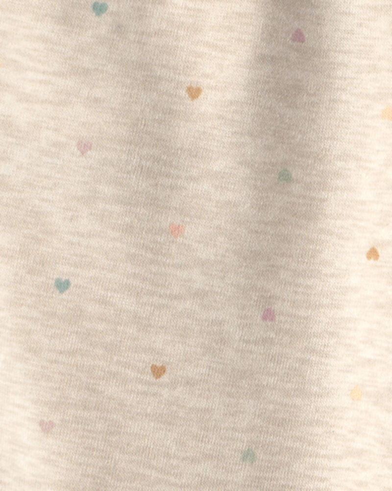 Toddler Girl Heart Fleece Drawstring Pants - Cream, image 3 of 4 slides