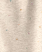 Toddler Girl Heart Fleece Drawstring Pants - Cream, image 3 of 4 slides