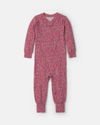 B&eacute;b&eacute; fille - Pyjama ajust&eacute; 1 pi&egrave;ce PurelySoft &agrave; motif floral &ndash; Rose, image 1 sur 7 diapositives