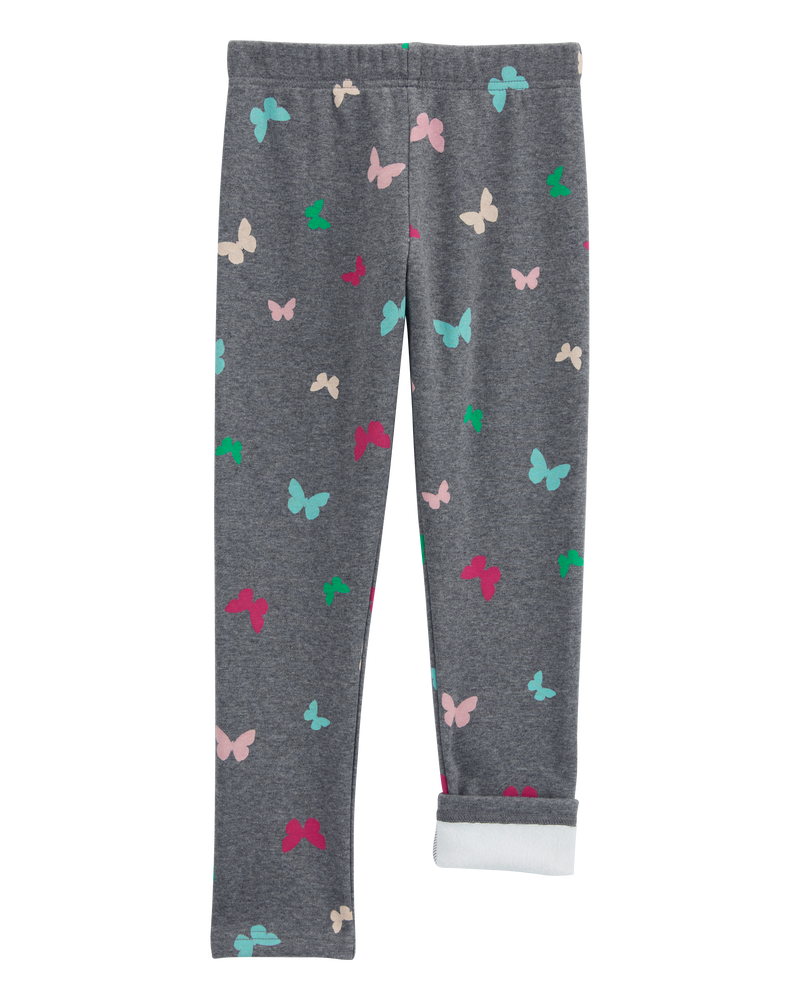 Kid Butterfly Cozy Fleece Leggings, image 3 of 5 slides