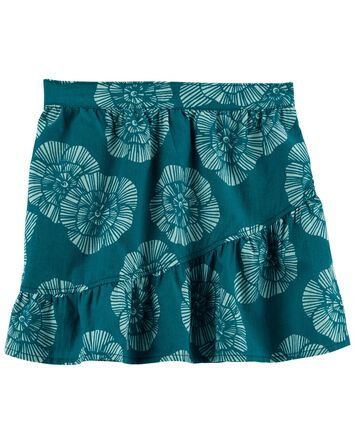 Floral Linen Skirt, 