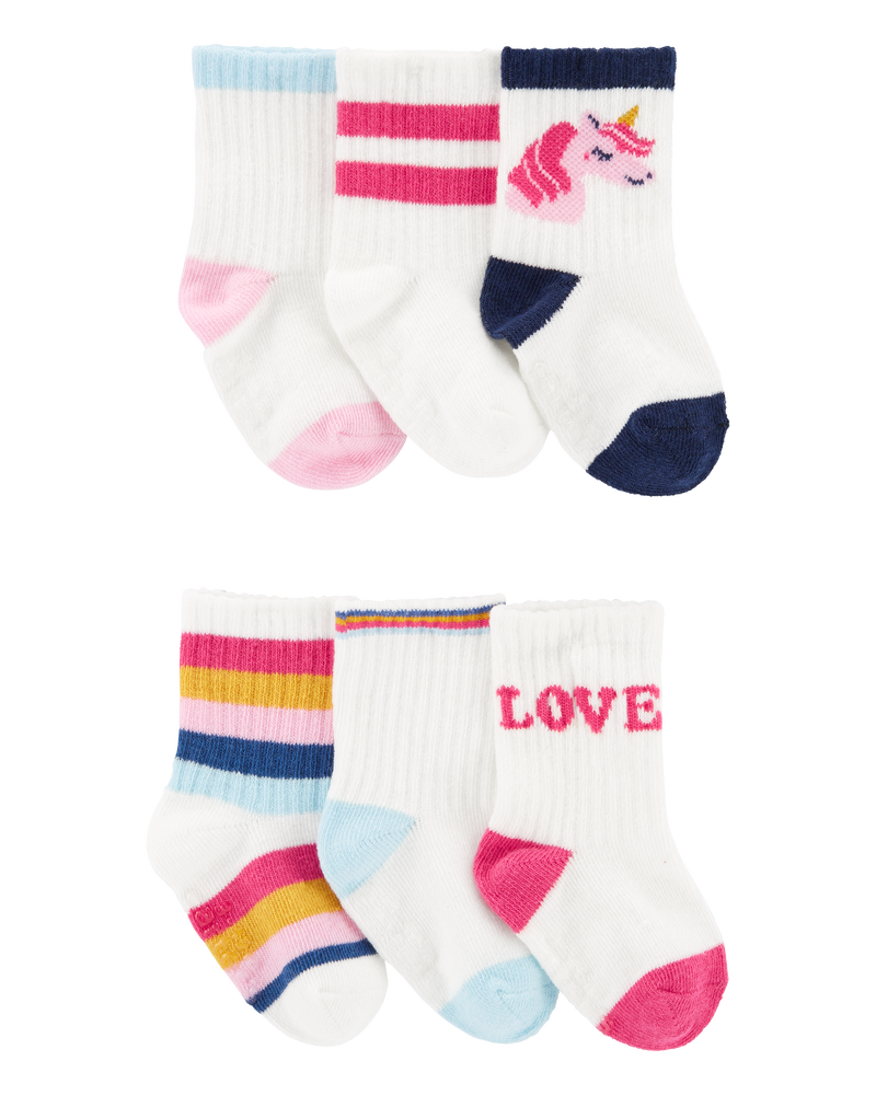 Baby 6-Pack Crew Socks, image 1 of 2 slides