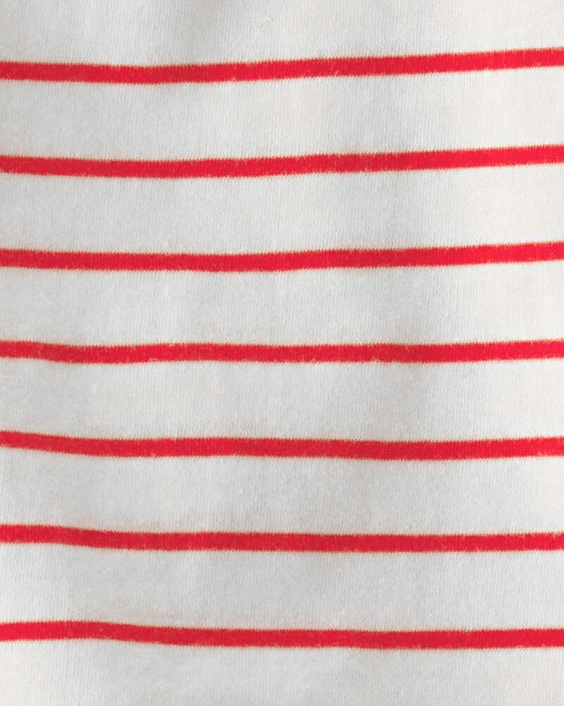 B&eacute;b&eacute; fille - Ensemble 3 pi&egrave;ces haut manches courtes &agrave; volier, cache-couche et short - Rouge/Blanc, image 2 sur 4 diapositives