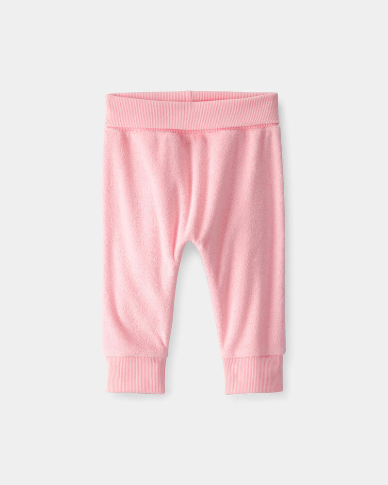 Baby Girl Terry Pants - Pink, image 1 of 4 slides