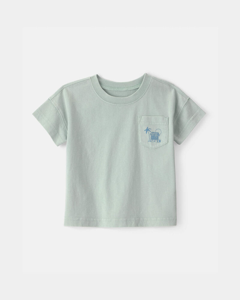 B&eacute;b&eacute; gar&ccedil;on - T-shirt &agrave; poche - Vert menthe, image 1 sur 2 diapositives