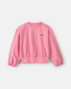Girls Flower Long-Sleeve Top - Pink, image 1 of 3 slides