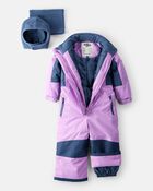 Toddler Girl  1-Piece Taslan Snowsuit - Lilac, image 2 of 5 slides